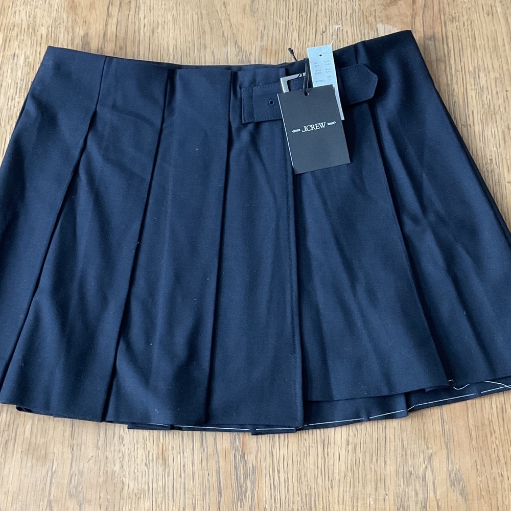 J. Crew Navy Pleated Mini Skirt